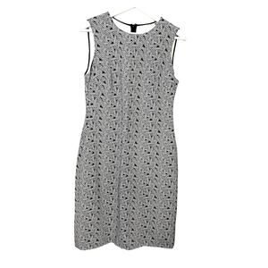 Diane Von Furstenburg "Regenna" White and Blue Print Sleeveless Dress SZ 10